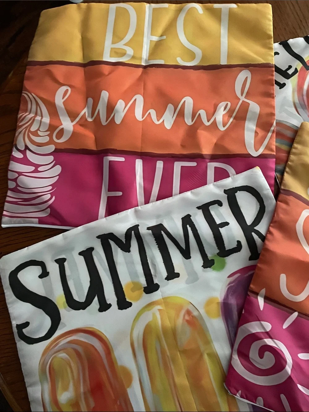 Colorful 'Summer' Decorative Throw Pillow Covers - Set of 4